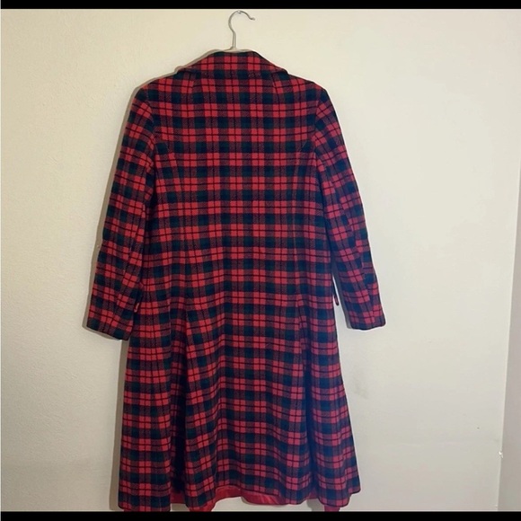 VINTAGE Pendleton Women's 1940's Tartan Plaid Wool Peacoat Overcoat - Picture 3 of 8